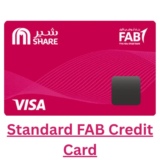 Standard FAB credit card design with SHARE rewards and Visa branding