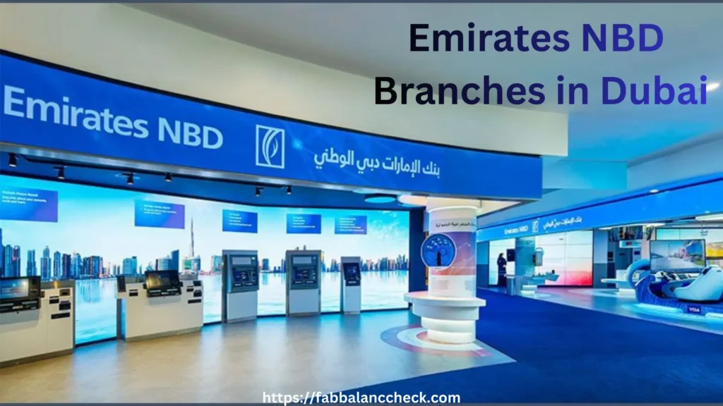 Emirates NBD Dubai branch interior with digital ATMs and a modern banking service area