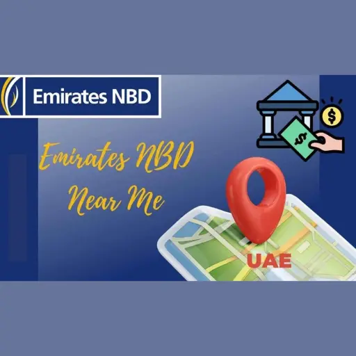 Emirates NBD near me banner with UAE map pin showing nearest bank branches and ATM locations