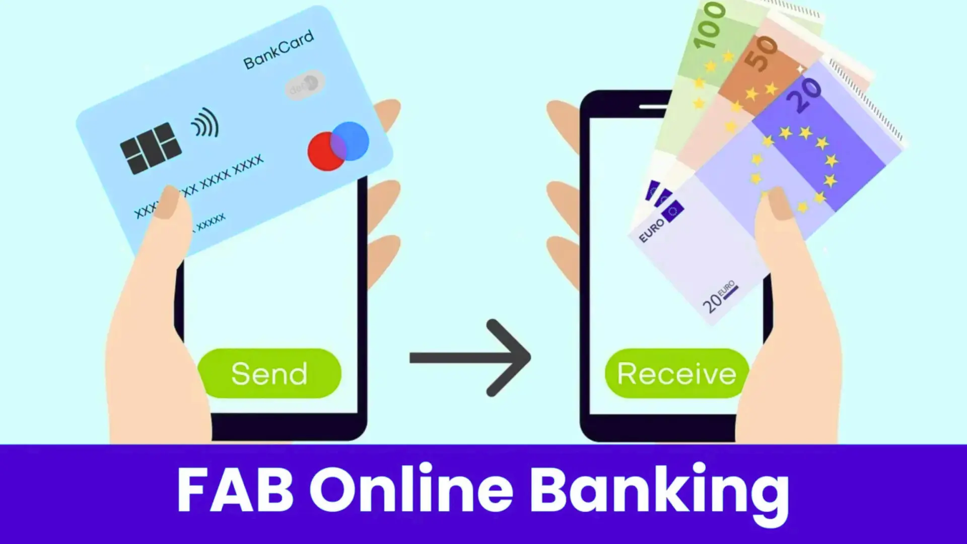 FAB Online Banking money transfer using mobile app in UAE